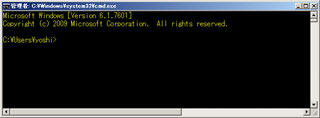 起動したコマンドプロンプトの画面