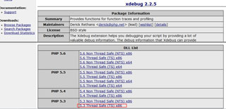 PHP拡張モジュール「xdebug」のダウンロード