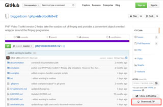 『phpvideotoolkit-v2』のダウンロード先