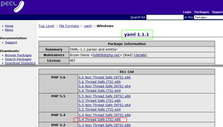 「yaml」の「PHP 5.4 Thread Safe (TS) x86」ダウンロード