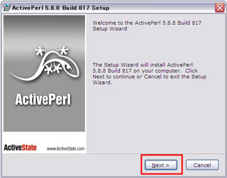 ActivePerlのインストール場所の開始
