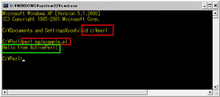 Perlインストールの「example.pl」プログラムで確認